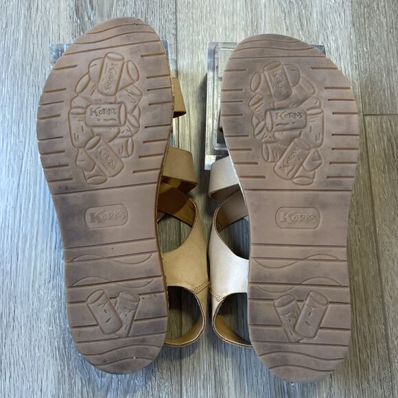 Kork-Ease Sandals Women Sz 9.5 Tan Leather Buckle Strappy Comfortable - Picture 5 of 9